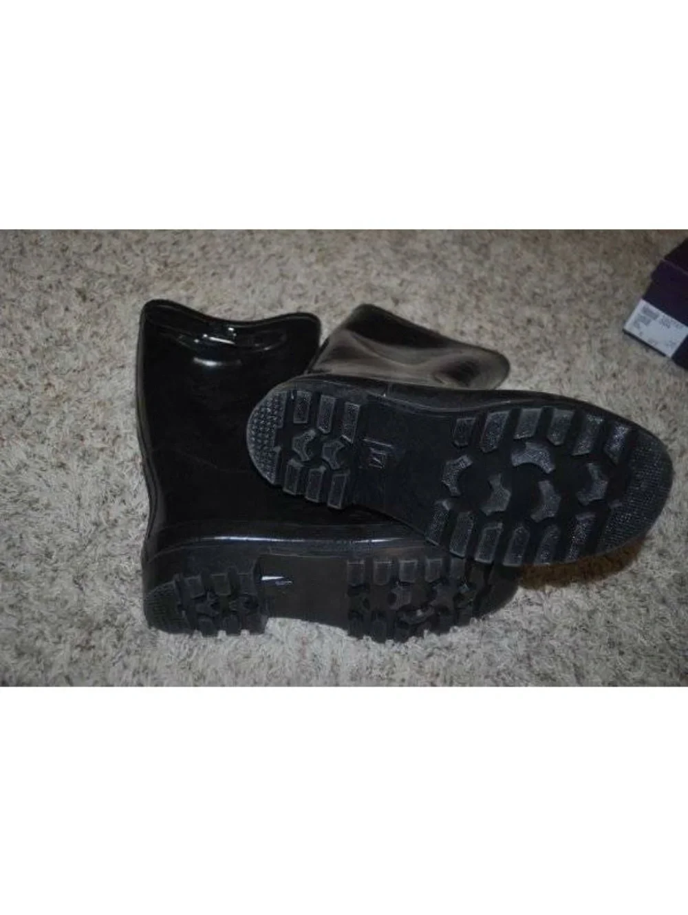 Womens Rain Boots 7 Rugged Outback Tsunami Black Slick Upper Tall Waterproof